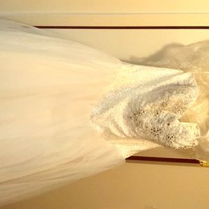 A white never worn wedding dress